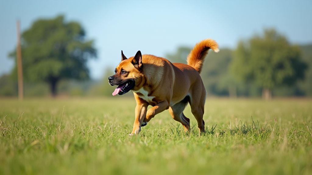 Large dog in a spacious yard