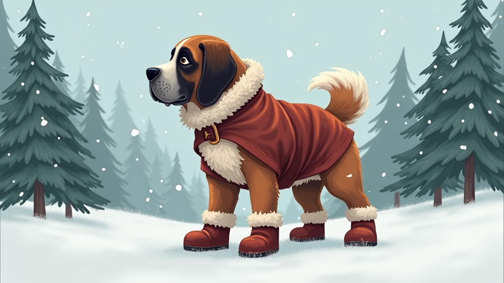 giant dog playing in the snow